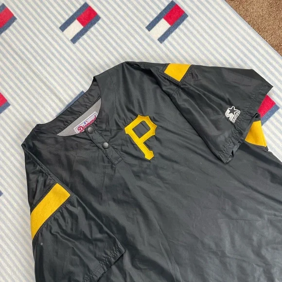 Vintage Starter Pittsburgh Pirates MLB Baseball short sleeve pullover warmup - Picture 4 of 13